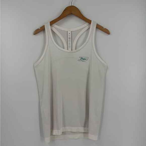 Lululemon Swiftly Tech Racerback 2.0 in White with Miami Graphic | Size 12 - Picture 3 of 8